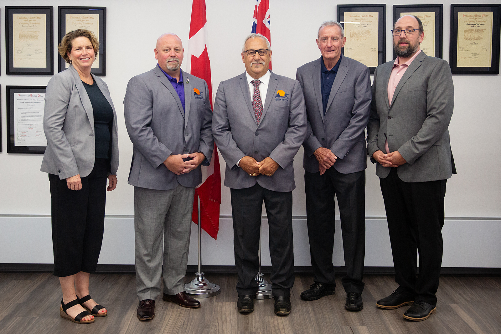 From left to right the people are: Deputy Mayor Lauren Rooyakkers, Councillor Steve Trahan, Mayor Rick Champagne, Councillor Terry Kelly, Councillor Nick Brazeau